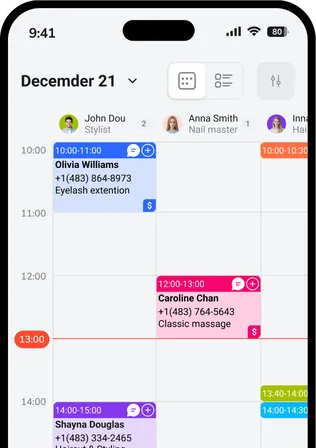 Скріншот календаря в бізнес-додатку EasyWeek