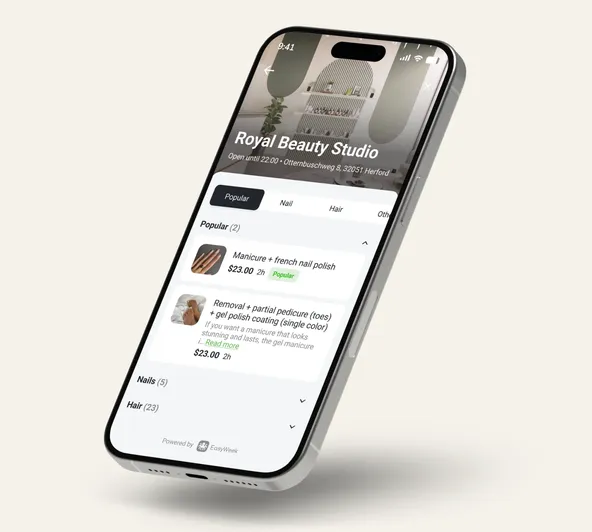 Додаток для запису на послуги EasyWeek для iPhone