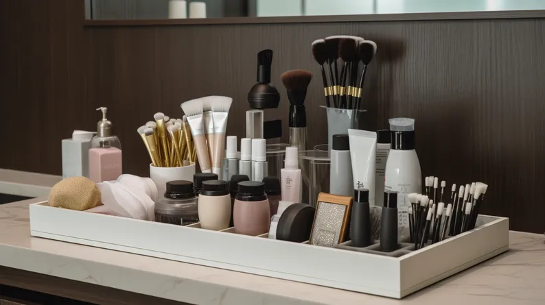 Pinsel und Kosmetik für das Hochzeits-Make-up
