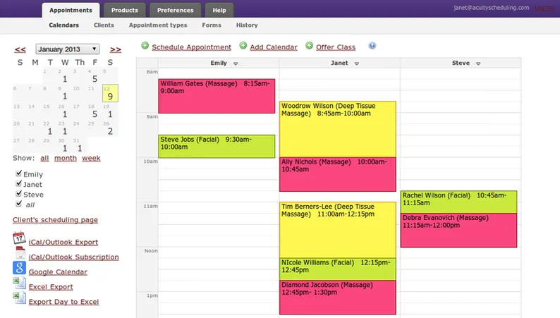 Acuity appointment scheduling software