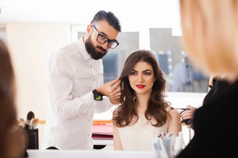 Beauty salon hair treatment