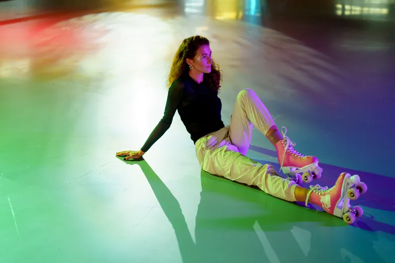 Girl on roller skates